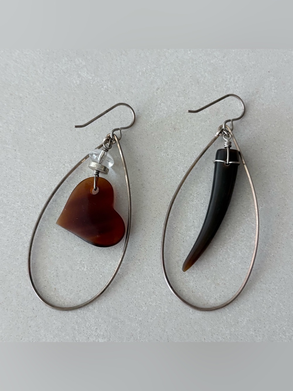 Asymmetrical mismatched cute dangling statement earrings
